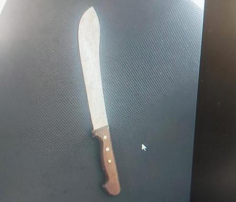 صورة السكين التي ضبطت مع عامل من غزة في تل ابيب