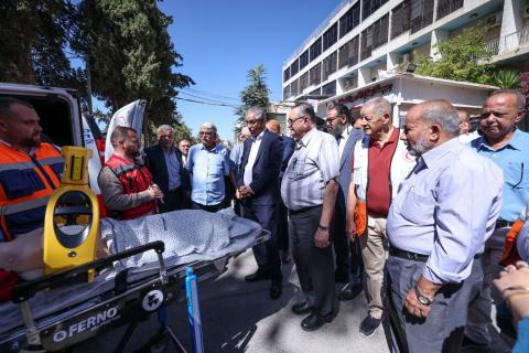 الهلال الأحمر الفلسطيني : افتتاح القسم الفندقي والمستودع المركزي التابع لمستشفى الولادة
