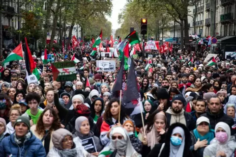 مظاهرة حاشدة بباريس ضد العدوان الإسرائيلي على غزة (وكالة الأناضول).webp