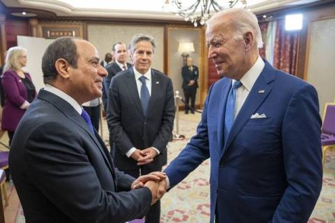 الرئيس الأميركي جو بايدن والرئيس المصري عبد الفتاح السيسي (أرشيفية - حساب بايدن على منصة «إكس»).jpeg