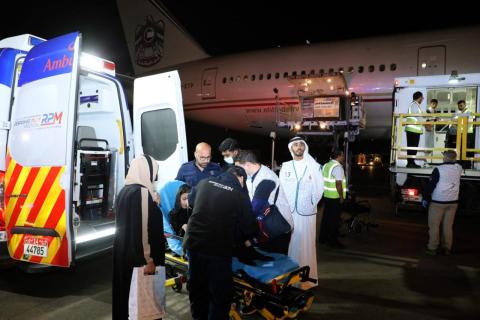 وصول دفعة جديدة من جرحى ومرضى غزة مطار أبوظبي