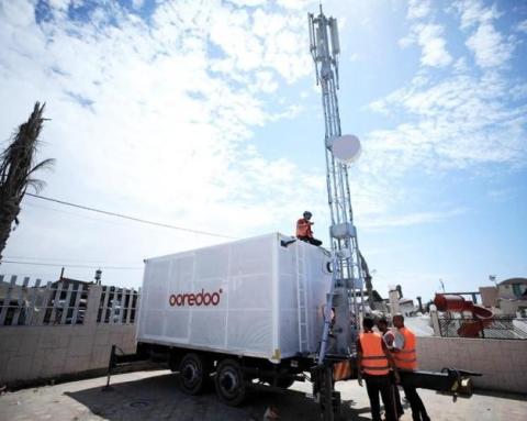 Ooredoo تنجح باستحداث محطات خلوية متنقلة في قطاع غزة