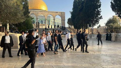 مستعمرون يقتحمون المسجد الأقصى بحماية شرطة الاحتلال في أول أيام "عيد العرش"