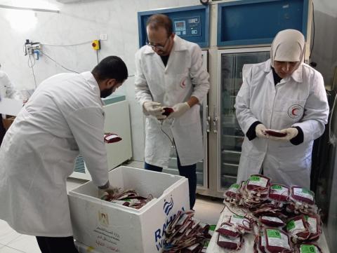 وزارة الصحة إيصال 800 وحدة دم إلى مستودعاتنا في شمال قطاع غزة