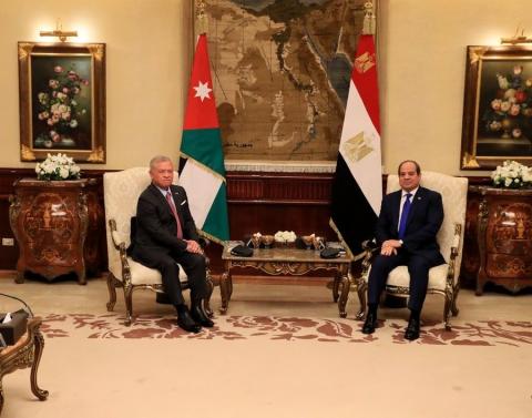 الملك الأردني والرئيس المصري