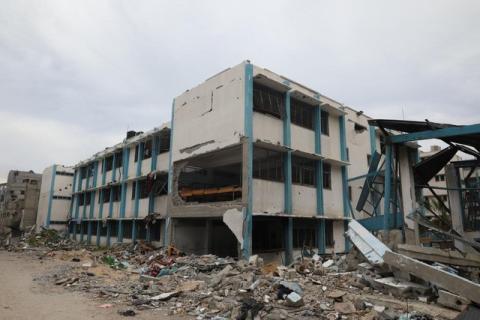 مدرسة مدمرة تابعة للأونروا في شمال قطاع غزة. الحقوق محفوظة للأونروا، 2024.jpg