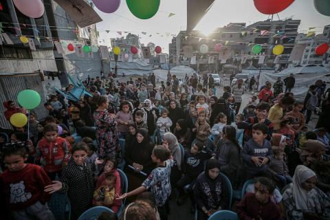 يشارك الأطفال الفلسطينيون في أنشطة مهرجان غزة السينمائي (4).jpg