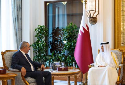 الشيخ يلتقي رئيس الوزراء القطري لبحث مستجدات الوضع الفلسطيني.jpg