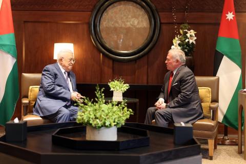 التقى الرئيس الفلسطيني محمود عباس (أبومازن) بالملك عبد الله الثاني عاهل الأردن في عمّان، في 9 فبراير/شباط 2026. (صورة: ثائر غنايم)