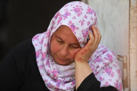 ودّاع جثمان وصل إلى مستشفى الشفاء في مدينة غزة. وكان قد استشهد بنيران الجيش الإسرائيلي أثناء جمعه الحطب في بيت لاهيا، شمال قطاع غزة، 8 فبراير/شباط 2026. تصوير: عمر أشتوي