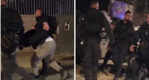 الاحتلال يعتدي على المصلين ويعتقل عددا من الشبان عند باب الساهرة.jpg