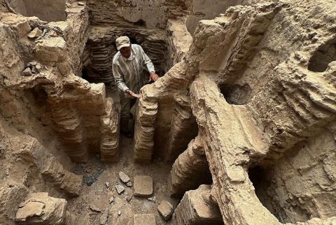دير القديس هيلاريون وسط قطاع غزة المدرج على قائمة التراث العالمي وأحد أقدم المواقع الأثرية في الشرق الأوسط معرّض للخطر بسبب العدوان الإسرائيلي، النصيرات – وسط قطاع غزة، 18 أبريل/نيسان 2026، تصوير: يوسف أبو وطفة