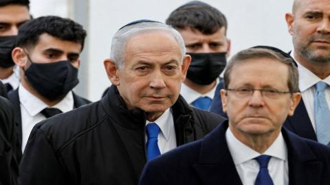 رئيس الوزراء الإسرائيلي بنيامين نتنياهو والرئيس الإسرائيلي إسحاق هرتسوغ، 28 كانون الثاني 2026. (رويترز).jpeg