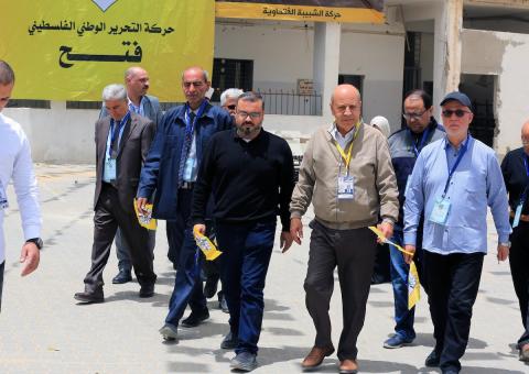 افتتاح المؤتمر الثامن لحركة التحرير الوطني الفلسطيني (فتح) في مدينة غزة في 14 مايو/أيار 2026. (صورة: بلال أسامة)