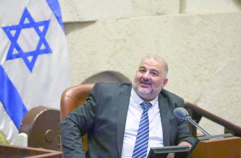 النائب العربي الإسلامي في الكنيست منصور عباس - يونيو 2022 (أ.ف.ب).jpeg