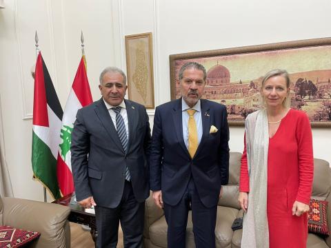 الممثل الخاص للرئيس والسفير الأسعد يبحثان مع مديرةالأونروا في لبنان تعزيز الاستجابة الإنسانية للاجئين الفلسطينيين