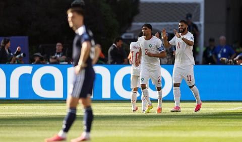 لاعبو المغرب يحتفلون بأسرع هدف في المونديال حتى الآن (Gettyimages).jpg