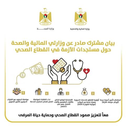 بيان صادر عن وزارتي المالية والصحة حول مستجدات أزمة القطاع الصحي.jpg