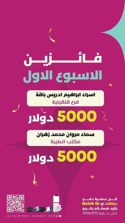 بنك فلسطين يعلن أسماء الفائزتين بالجائزة الأولى.jpg