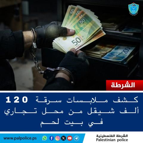 الشرطة تكشف ملابسات سرقة 120 ألف شيقل من محل تجاري في بيت لحم.jpg