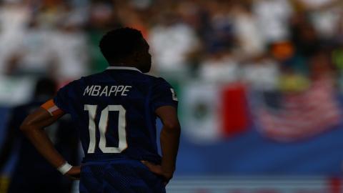 مهاجم المنتخب الفرنسي كيليان مبابي خلال مباريات كأس العالم 2026. الولايات المتحدة. 18 تموز 2026. (رويترز).jpeg
