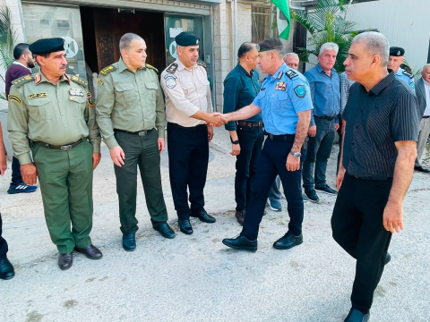 اللواء حسام أبو حمدة محافظ قلقيلية  يستقبل مدير عام الشرطة اللواء علام السقا ...png