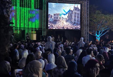 حفل تخريج 180 طالبًا وطالبة من كلية العلوم التطبيقية الجامعية، ضمن دفعة «فينيكس»، في خان يونس، في 27 سبتمبر/أيلول 2026. تصوير: طارق محمد