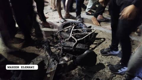 موقع غارة الاحتلال في محيط مفترق الصناعة، بمدينة غزة