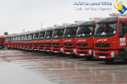 إخماد حريق بمستودع طبي في الرام شمال القدس