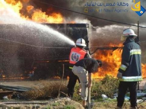السيطرة على حريق هائل في بلدة عناتا فجر اليوم