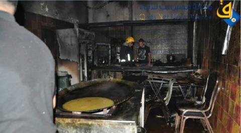 إحتراق مطعم في بلدة أبو ديس شرق القدس