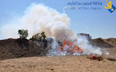 غزة..الإمداد والتجهيز تُتلف كميات من الألعاب النارية
