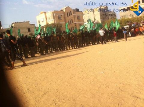 عرض جماهيري في النصيرات بذكرى "حجارة السجيل"‏