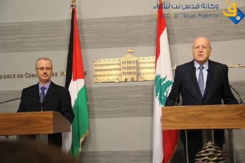 الحمد الله: التنسيق مستمر مع الحكومة اللبنانية لمتابعة أوضاع اللاجئين