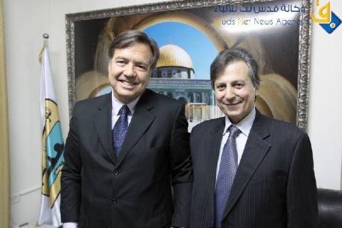الأمين العام للمؤتمر الوطني الشعبي للقدس يستقبل السفير البرازيلي