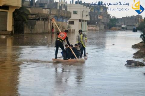 القدرة: وفيتان و 108 إصابات حصيلة المنخفض الجوي على القطاع