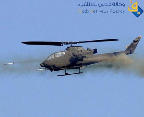 مروحيات الاحتلال تطلق نيرانها تجاه أراضي المواطنين شرق بيت حانون