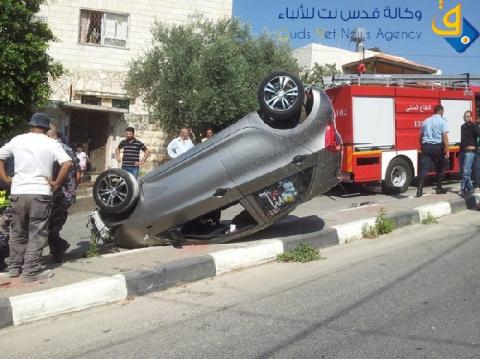 اصابة 4 اشخاص في حادث سير شرق طولكرم