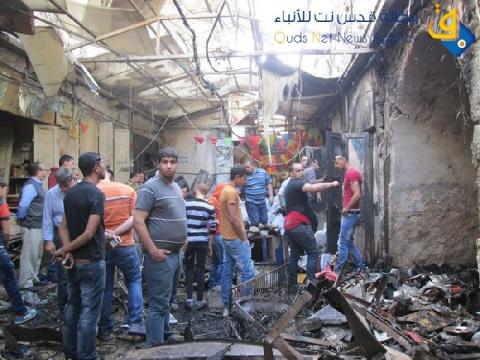صور.. اصابة في انفجار بالبلدة القديمة بنابلس