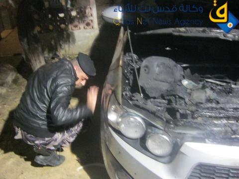 ماس كهربائي يتسبب في حريق مركبة أثناء سيرها بجنين
