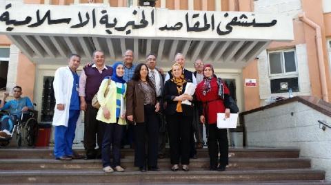 وفد أممي يطلع على الانتهاكات الإسرائيلية بحق مستشفى المقاصد