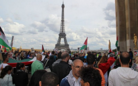 مسيرات في باريس احتجاجًا على جرائم الاحتلال بالقدس