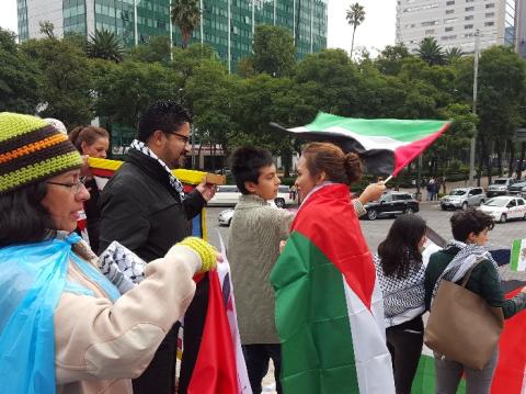 وقفة إحتجاجية وسط العاصمة المكسيكية تضامناً مع فلسطين