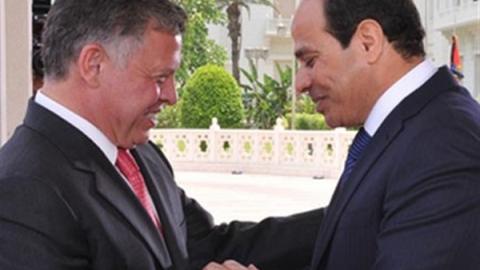 السيسى يبحث مع العاهل الأردنى تطورات الأوضاع فى المنطقة