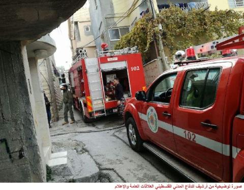 إصابة مواطنين إثر حريق منجرة بقلقيلية