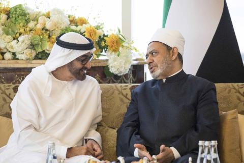 محمد بن زايد يشيد بمبادرات الأزهر لنصرة القدس وحماية المقدسات الإسلامية