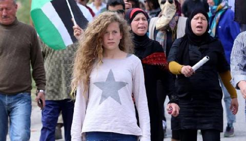 فتح تدين اعتقال الفتاة عهد التميمي