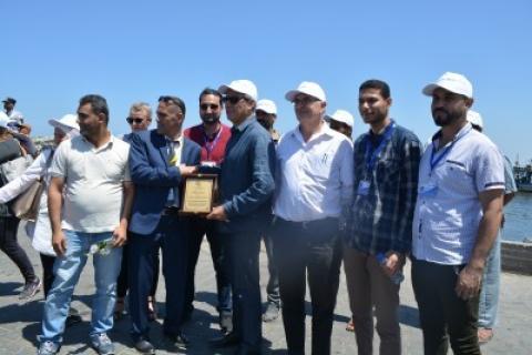 وزارة التنمية تسقبل المدير الإقليمي لبرنامج الأغذية العالمي في جولة في ميناء غزة