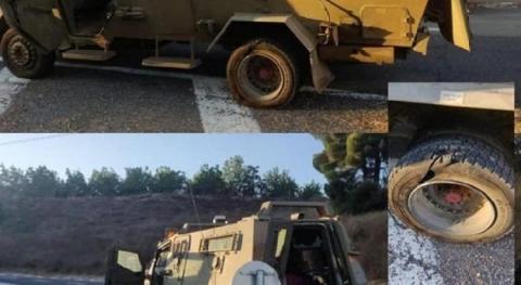 الاحتلال ينشر صور يدعي نجاة آليته العسكرية من صاروخ حزب الله