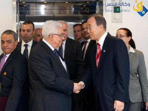 أكد  على استمرار المفاوضات.. ابو مازن يتلقى اتصالا هاتفيا من بان كي مون